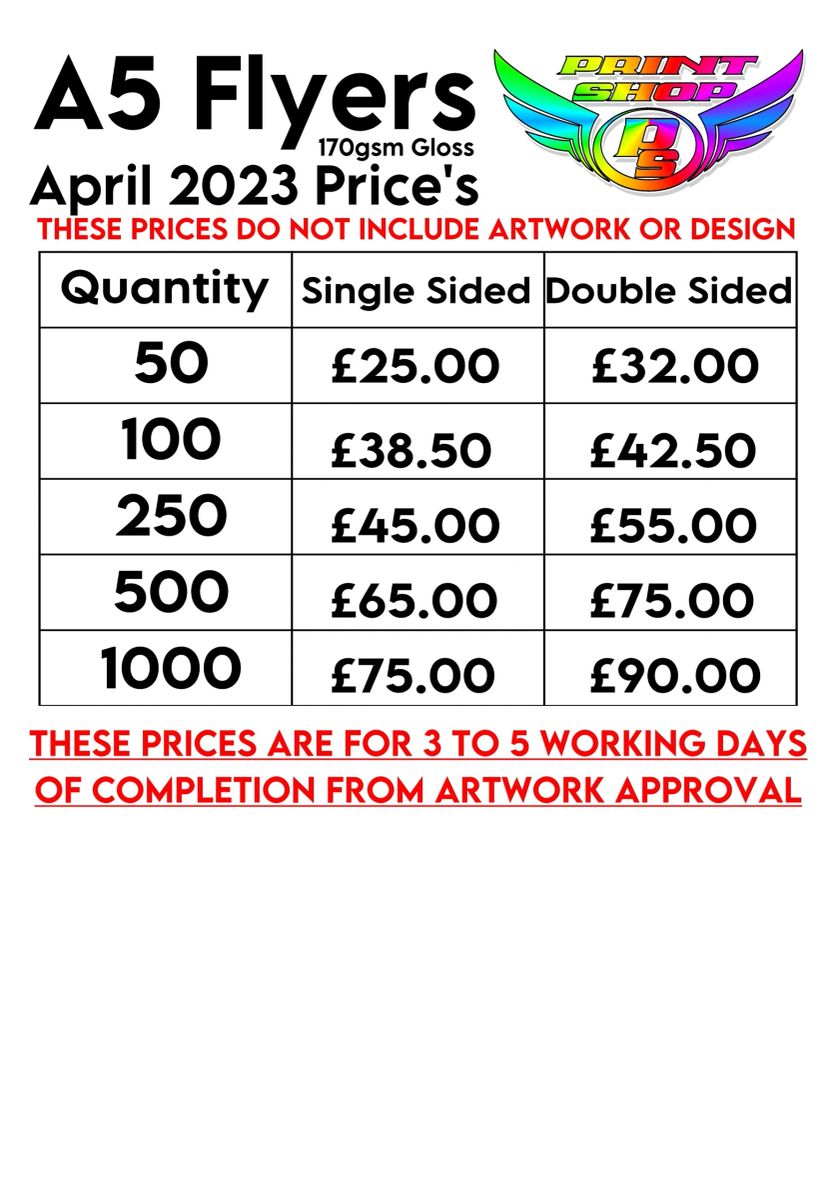 A5 Flyers 170gsm Silk