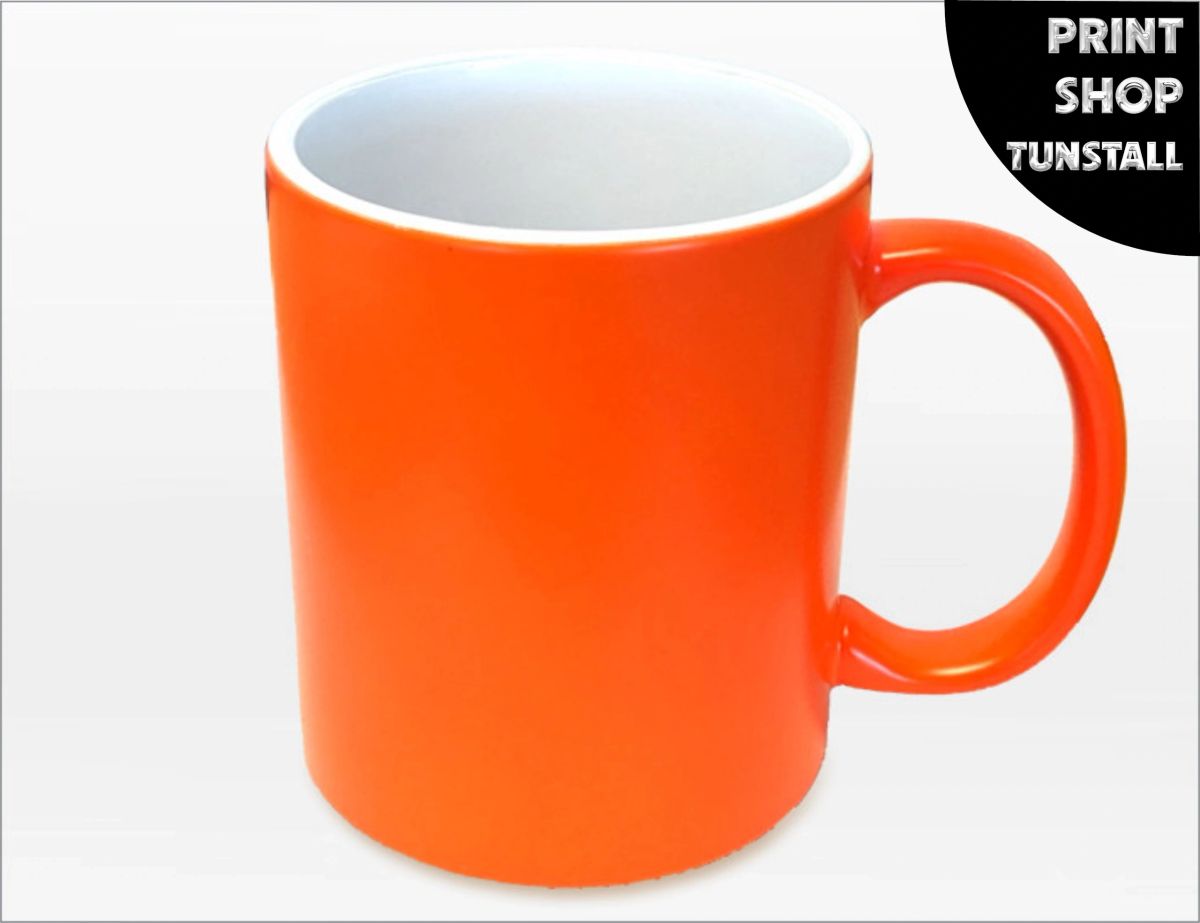 Fluorescent orange 11oz mug