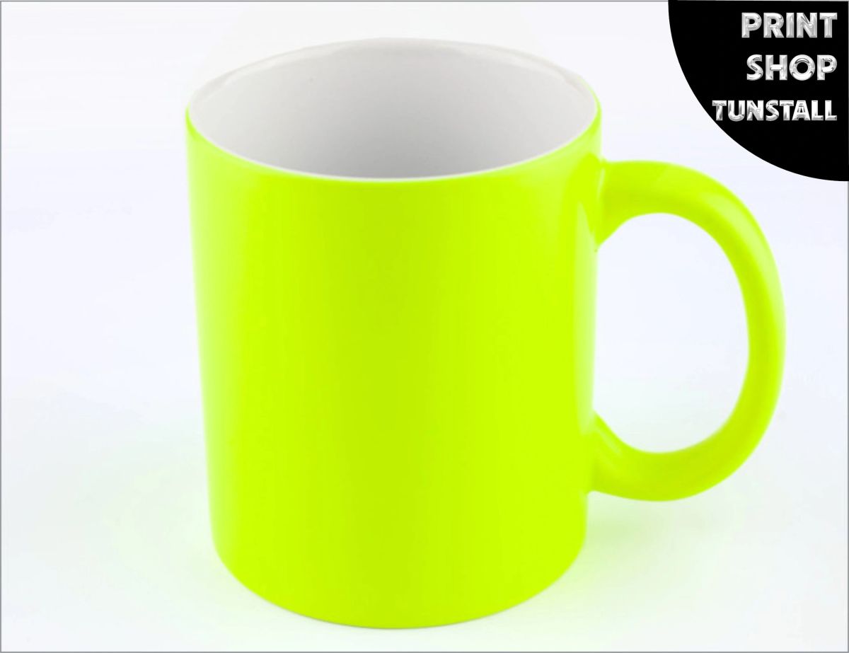 Fluorescent yellow 11oz mug